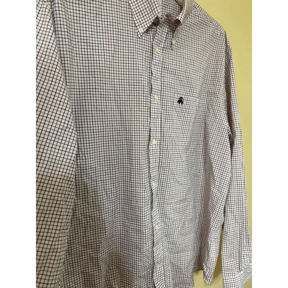 Brooks Brothers Men’s Button Down Dress Shirt Check Plaid Long Sleeve Cotton XL - Picture 6 of 9